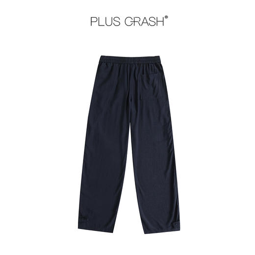 PLUS CRASH夏季松弛感老钱风百搭复古中式垂感抽绳直筒休闲长裤 商品图4