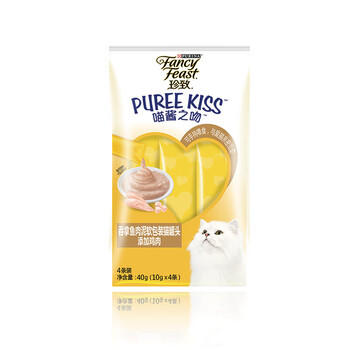 珍致猫零食猫条 吞拿鱼鸡肉10g*4支 进口猫湿粮肉泥 喵酱之吻系列 商品图3