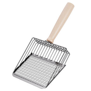 汪野君金属猫砂铲细孔镀铬网铲二合一膨润土豆腐猫砂猫咪用品铲屎神器 商品图6