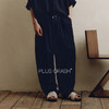 PLUS CRASH夏季松弛感老钱风百搭复古中式垂感抽绳直筒休闲长裤 商品缩略图1