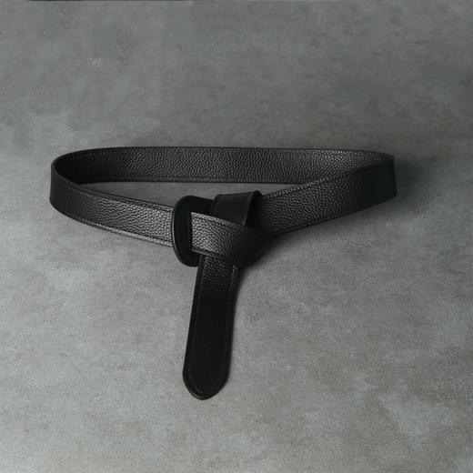 源头厂家！2025小众女士腰带打结双面牛皮自由扣腰封百搭显瘦束腰皮带！ 商品图0