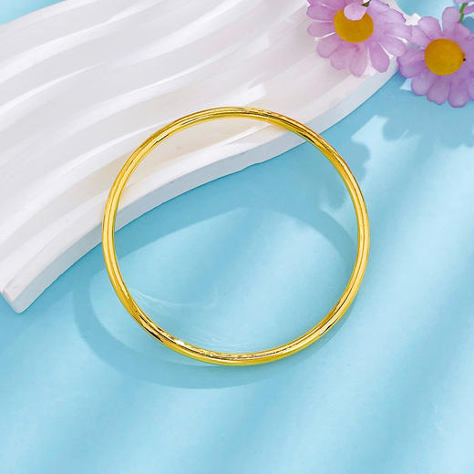 【限时克减150元】足金999.9 实心光面光圈素圈固口手镯素圈手镯(面宽约2.7-3.1mm)(SZ00330-04)预售产品下单后不退款不退货不换货不补差价 商品图1