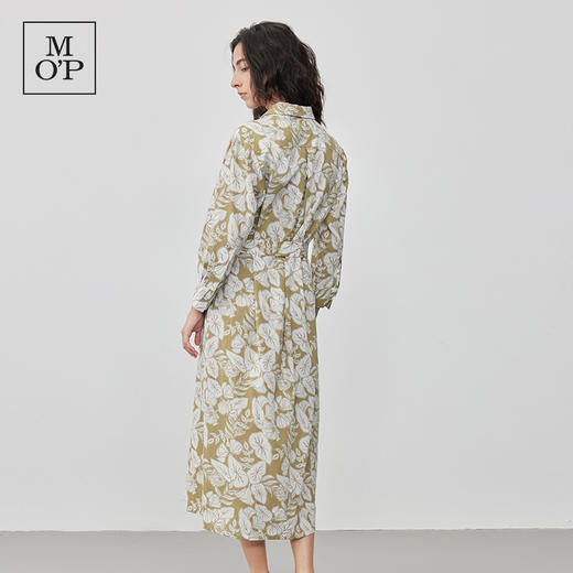Marc O'Polo/MOP 2025夏季新款树叶纹印花衬衫领束腰长袖连衣裙女 商品图3
