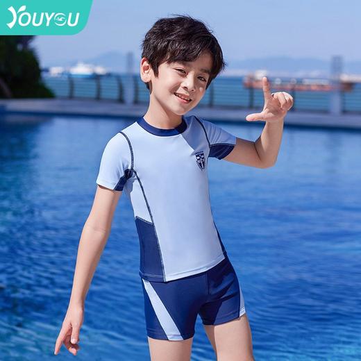 儿童泳衣男女孩新款中大童防晒泡温泉男女童分体游泳衣套装 商品图0