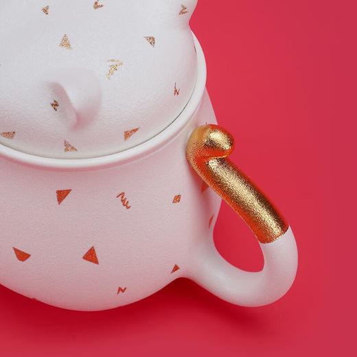 万仟堂（Edenus） 招财猫茶杯 白砂釉带滤网340ml 商品图1