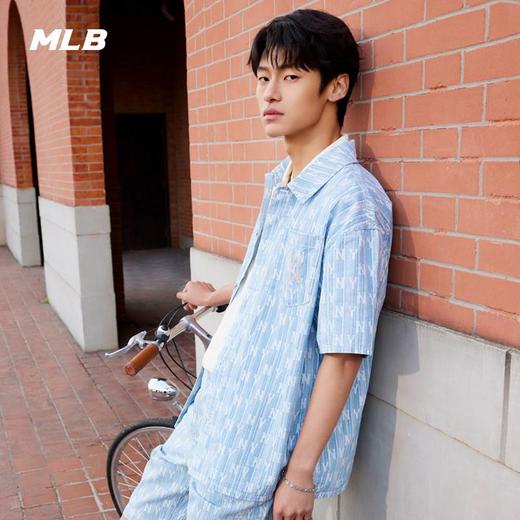 【XL断码】【微瑕，如无货做退款处理】MLB男女情侣满印老花短袖外套休闲舒适衬衫24春季新款3ADRM1043 商品图0