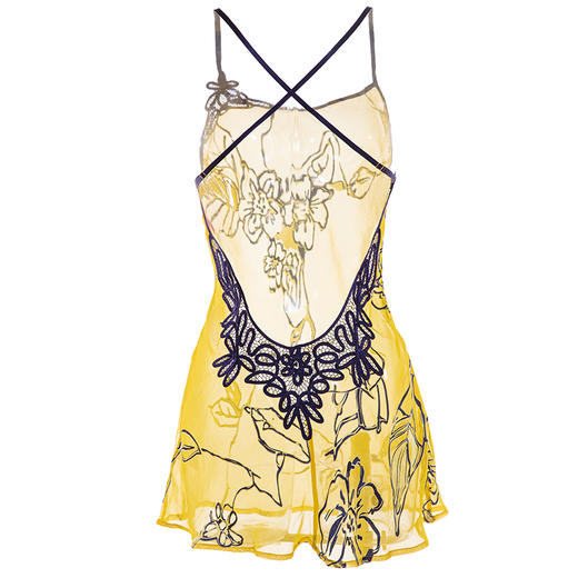 烂花绡轻盈微透露背中款真丝睡裙 DD241 商品图1