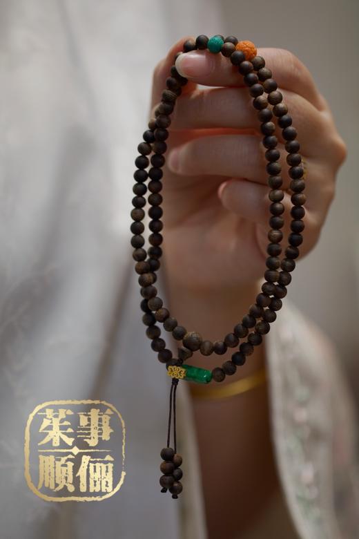 【茱事顺俪】18k金沉香绿松翡翠手链 商品图1