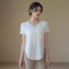 跃牌【周游世界系列】新款瑜伽服女宽松透气上衣跑步训练健身服T恤桑蚕丝运动短袖TP0873