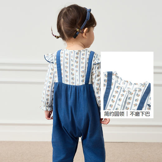 巴拉巴拉婴儿衣服女童外出连体衣新生儿哈衣爬服假两件甜美气质潮 商品图3