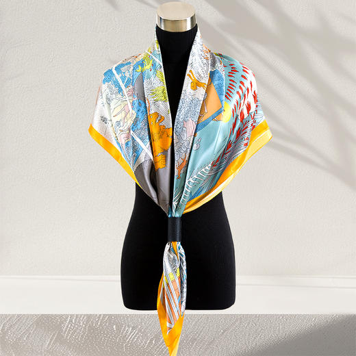 鑫缘 高档真丝素绉缎方巾 GD0008 商品图2