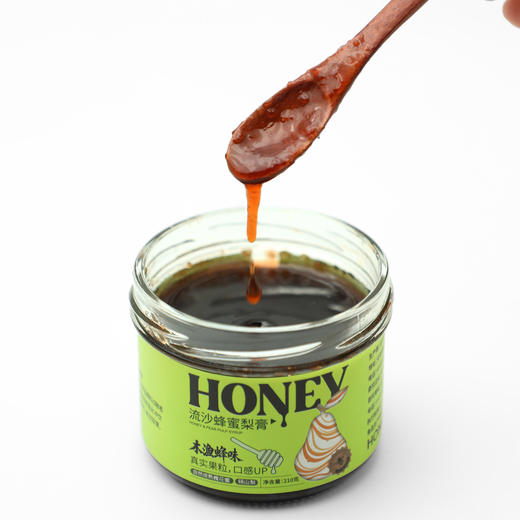 木渔蜂味流沙蜂蜜梨膏 选用自然成熟槐花蜜 古法慢熬酥梨膏含鲜梨果肉颗粒 配料极简 210g/瓶盒 商品图3