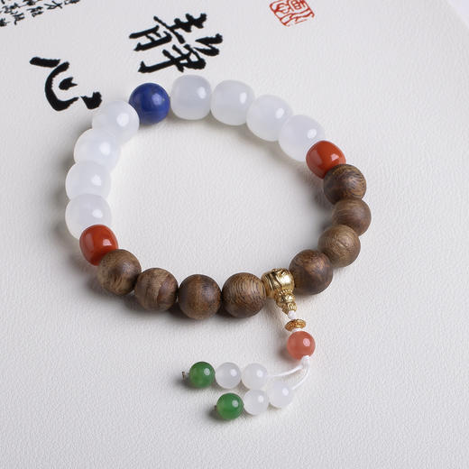 xy0432沉香+和田玉青金石手串 商品图1