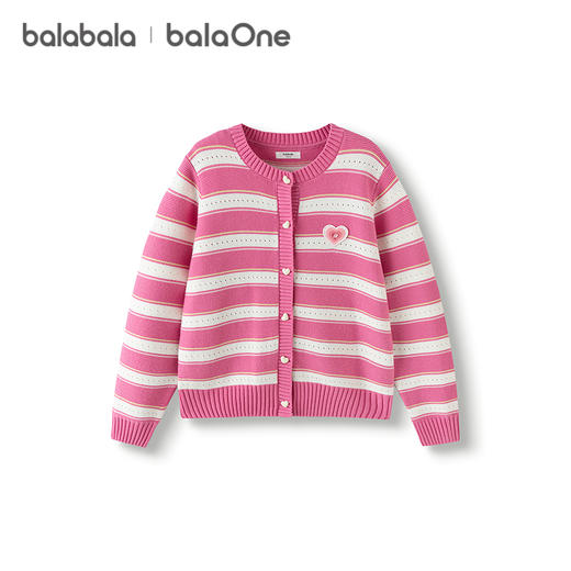 巴拉巴拉balaOne童装儿童针织开衫女童2025新款春秋甜美毛衫洋气 商品图4