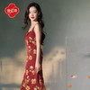 逸红颜越襄2025夏新款小唐人刮浆包边工艺汉服式新中式吊带连衣裙 商品缩略图1