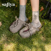 Safiya/索菲娅2025复古枫叶挂绳系带圆头百搭厚底休闲懒人勃肯拖SFD3110072 商品缩略图7