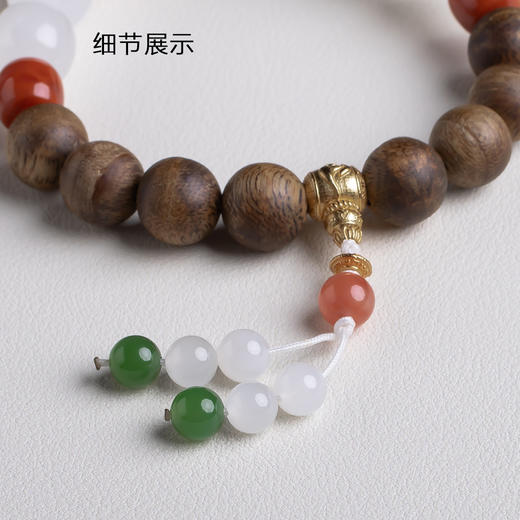 xy0432沉香+和田玉青金石手串 商品图4