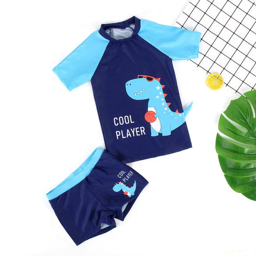 儿童泳衣男童泳裤小童中大童分体游泳衣男孩宝宝可爱时尚游泳套装 商品图1