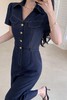 Le Malene 率性v领工装款牛仔连衣裙 20919 商品缩略图2