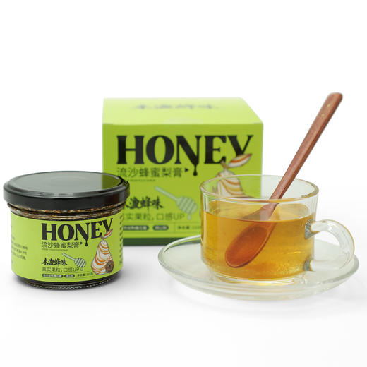 木渔蜂味流沙蜂蜜梨膏 选用自然成熟槐花蜜 古法慢熬酥梨膏含鲜梨果肉颗粒 配料极简 210g/瓶盒 商品图4
