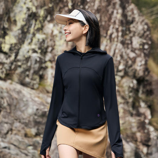 【轻氧装备】洁丽雅女士修身防晒衣夏季凉感套头连帽一体防护登山 商品图1