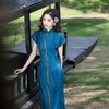 【只此青绿】超出片，蓝色复古旗袍TY639 商品缩略图2
