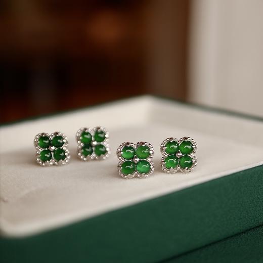 翡翠四叶草耳钉 cf 商品图2