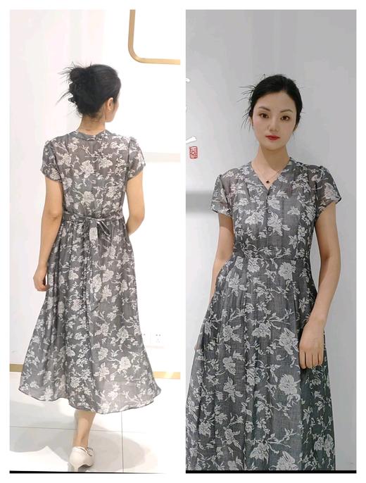 54L051时尚气质碎花款连衣裙 商品图0