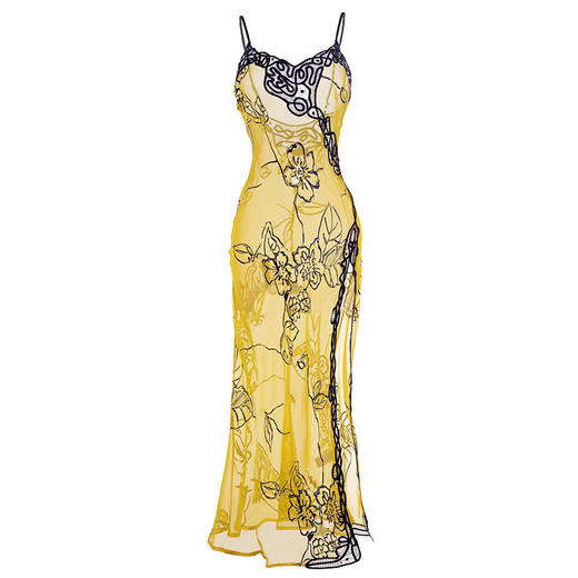 烂花绡侧开叉轻盈微透真丝长裙 DD542 商品图5