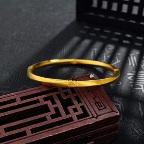 【限时克减150元】足金999.9 #祈福 #莫比乌斯 古法空心固口福字莫比乌斯手镯（面宽约3.9-4.3mm）(ANWGFSZ00966)预售产品下单后不退款不退货不换货不补差价