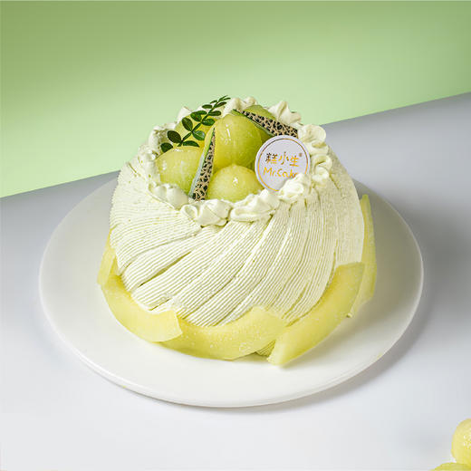 夏季新品上新-龙井蜜瓜纯动物奶油半糖蛋糕 商品图1
