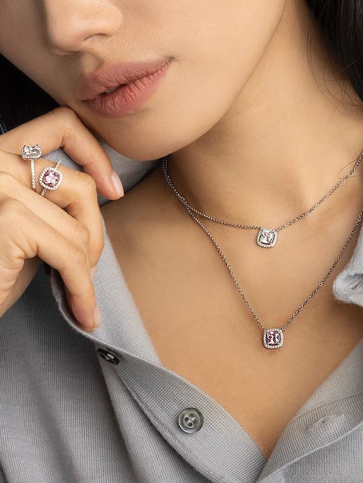 现货 THS-无 ap家 Monaco 玫瑰密镶方形粉钻饰品 耳饰/项链/戒指 3色 CU1316 商品图0