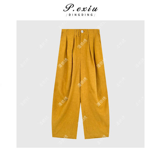 PanYiXiu/潘依绣天丝苎麻松弛百搭松紧腰气球裤休闲裤 W-63202 商品图2