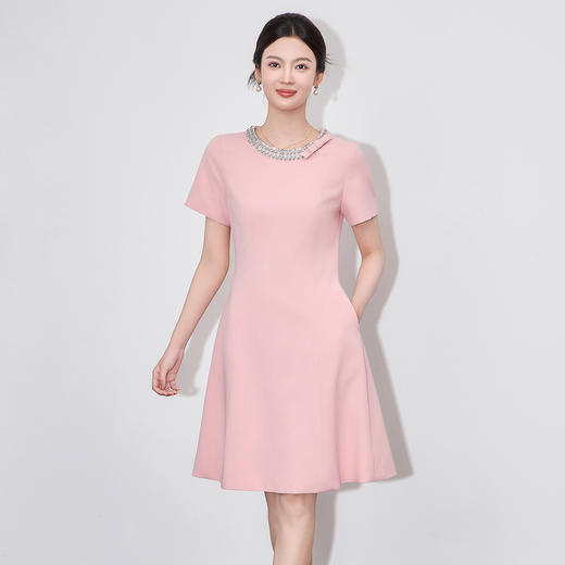 「高货wl」全新升级【铂金会员330/天猫449/差价119】(35725)洛诗琳法式重工钉钻连衣裙2025夏季新款蝴蝶结轻礼服裙女 商品图0