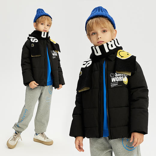 SMILEY WORLD儿童棉服外套户外秋冬季儿童男孩棉衣男女童S23435J134 商品图5
