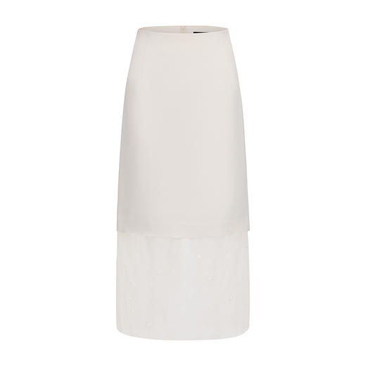 【珍珠女王】珍珠点缀纱纱拼接直身半裙 商品图4