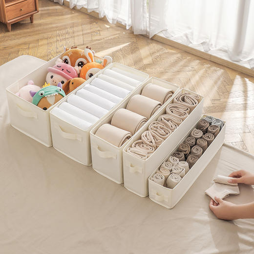 留存道窄长型衣物收纳盒长方形布艺衣柜衣服收纳箱抽屉式整理盒深夹缝 商品图1