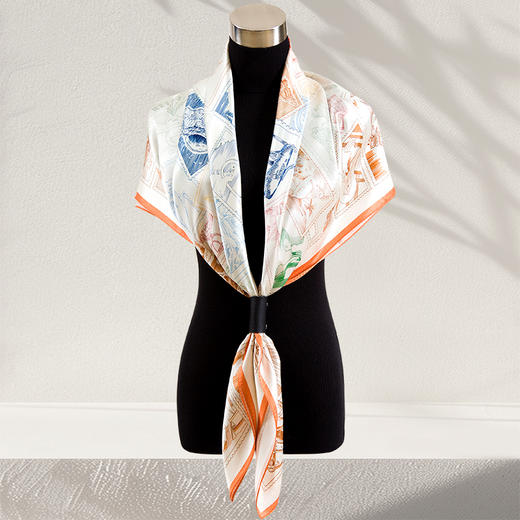 鑫缘 高档真丝素绉缎方巾 GD0008 商品图1