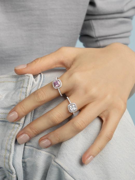 现货 THS-无 ap家 Monaco 玫瑰密镶方形粉钻饰品 耳饰/项链/戒指 3色 CU1316 商品图1