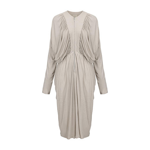 【浮雕流水】立裁垂褶设计长袖连衣裙 商品图4