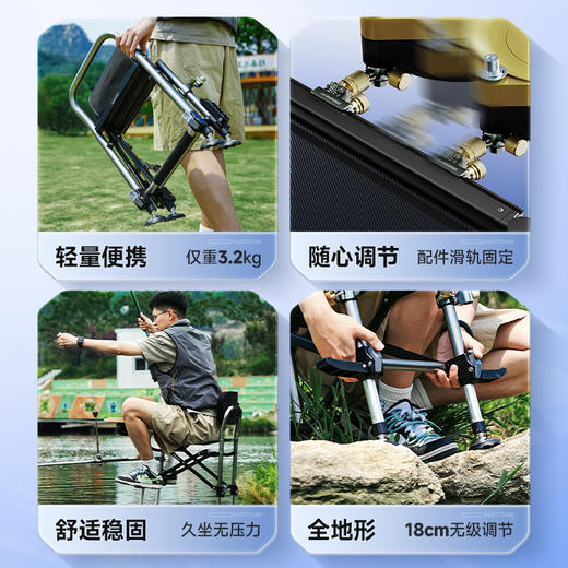 汉鼎钓椅骑士椅折叠便携耐用稳固钓鱼 折叠凳子便携式收纳全地形 商品图1