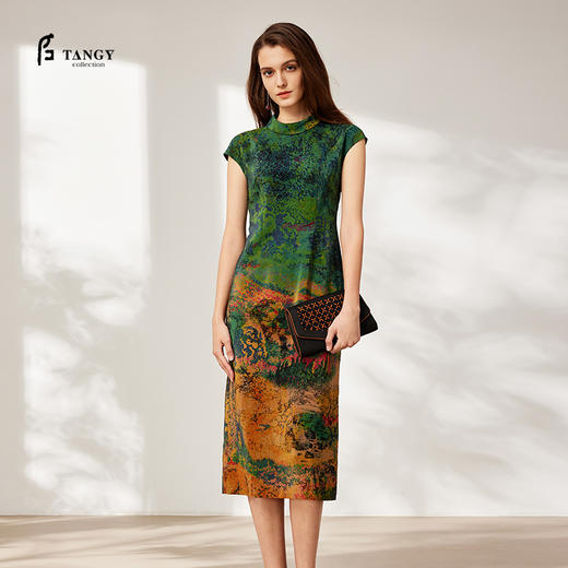 TANGY Collection天意2025秋季新品商场同款女印花连衣裙L253810 商品图0