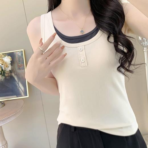 【99元2件】女士夏季假两件纽扣背心外穿吊带【FF25512】 商品图4