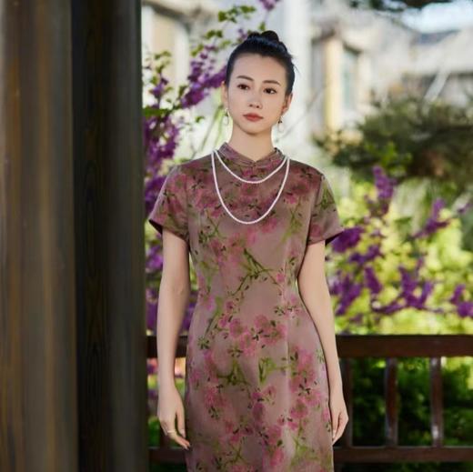 【à perles】夏资chen*新中式国风旗袍 6A级 28mm 桑蚕丝连衣裙 商品图1