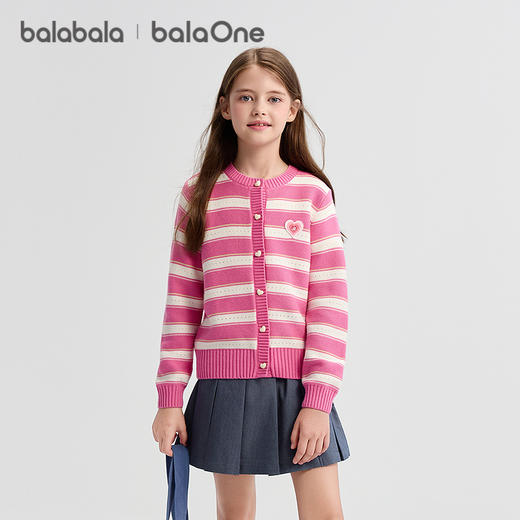 巴拉巴拉balaOne童装儿童针织开衫女童2025新款春秋甜美毛衫洋气 商品图1