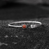 【锤纹小鱼】S999.9足银南红玛瑙开口手镯【CW-SZ01999】 商品缩略图2