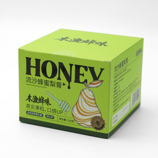 木渔蜂味流沙蜂蜜梨膏 选用自然成熟槐花蜜 古法慢熬酥梨膏含鲜梨果肉颗粒 配料极简 210g/瓶盒 商品图1