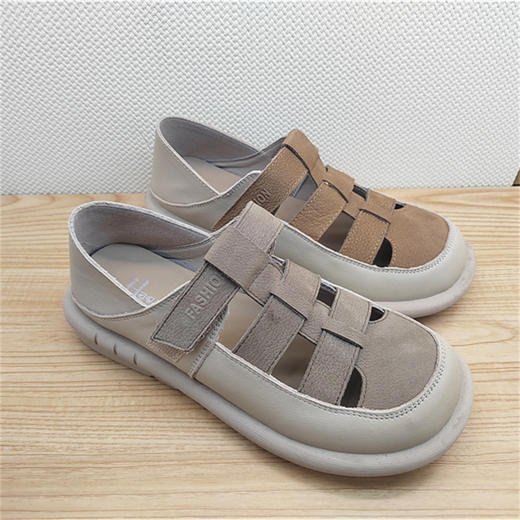 豪行夏季新款24268050真皮时尚平跟女鞋沙滩凉鞋皮鞋 商品图1