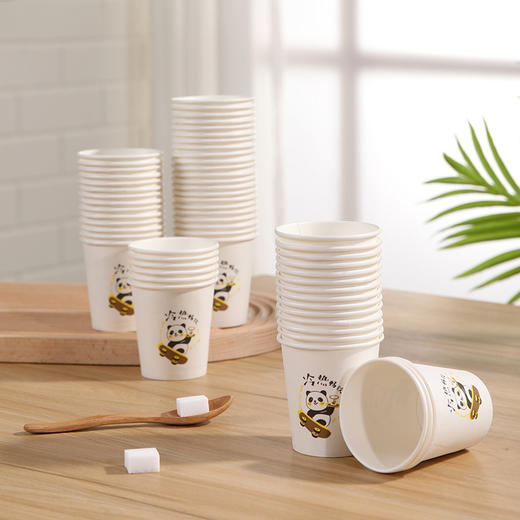 【批发】美丽雅双层厚底乐享纸杯FDA食品级认证 100个/袋 商品图4