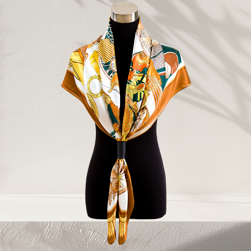 鑫缘 高档真丝素绉缎方巾 GD0008